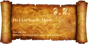 Hollerbach Upor névjegykártya